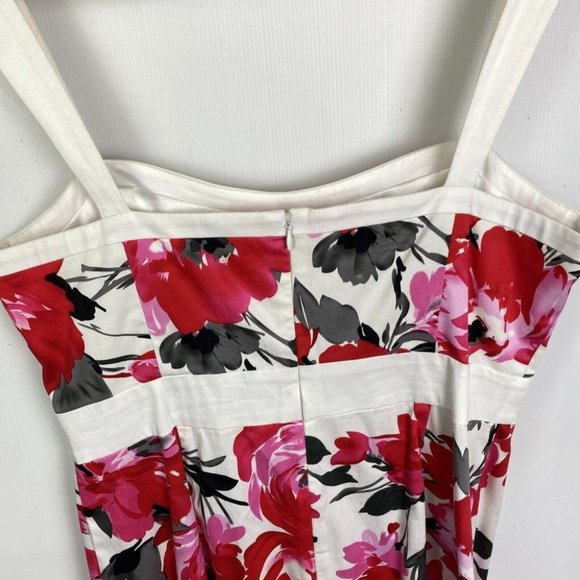 Diana Ferrari Size 10 Women's Pencil Dress White Pink Floral - Picture 5 of 8